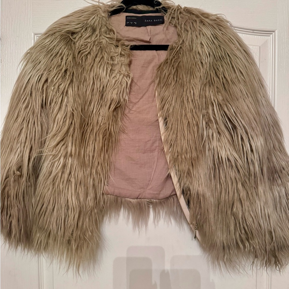 Zara Basic Textured Beige Jacket - image 1